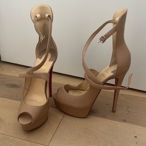Christian Louboutin nude platform sandals